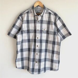 Carhartt Relaxed Fit Plaid Short Sleeve Button Down Shirt Size XL